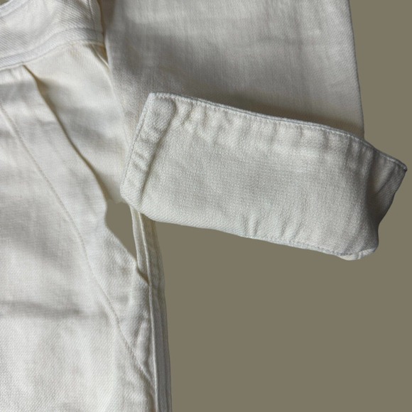 Sandrine Rose Oversized Cotton/Linen Zip Jumpsuit Snow Women S NWT Chest Pocket - Picture 9 of 11